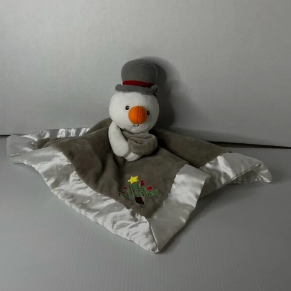 Baby Gund Snowman Lovey “Baby’s 1st Christmas” Security Blanket Lovie 4061087